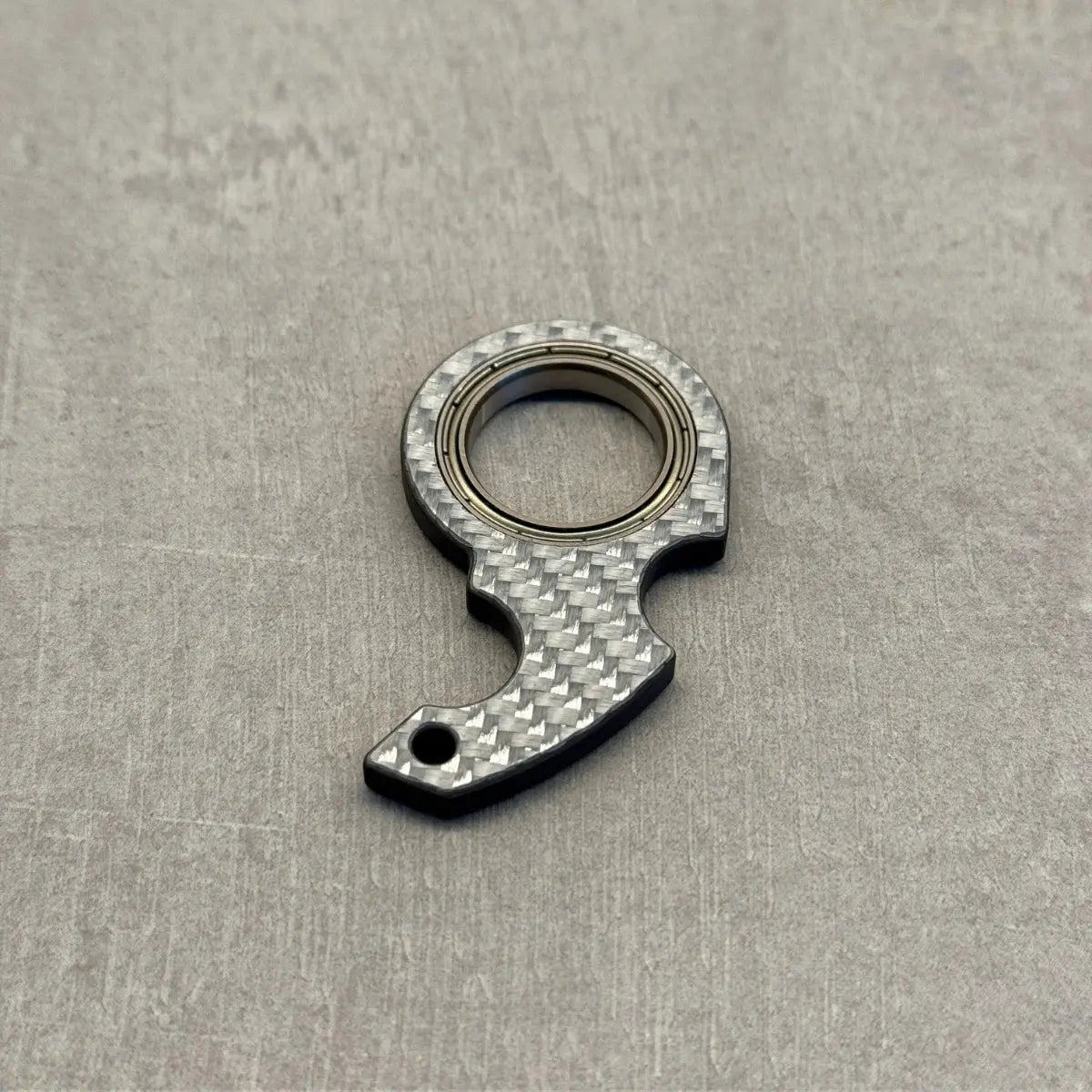 NinjaSpinner Carbon Fiber Keychain CarbonCase Silver