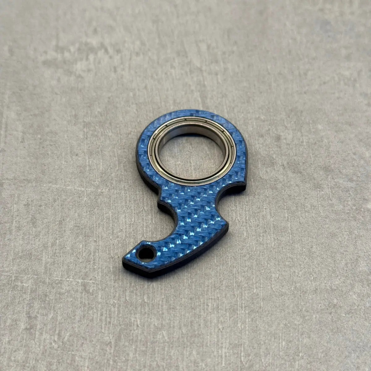 NinjaSpinner Carbon Fiber Keychain CarbonCase Blue