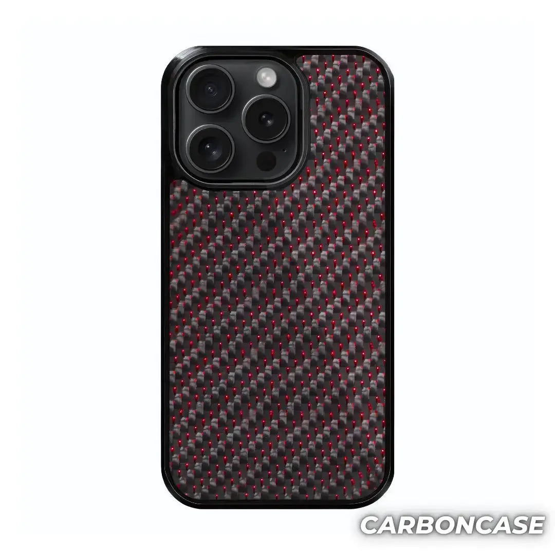 iPhone Carbon Fiber Case (MagSafe) CarbonCase Reflective Weaved Carbon Fiber Red / iPhone 12