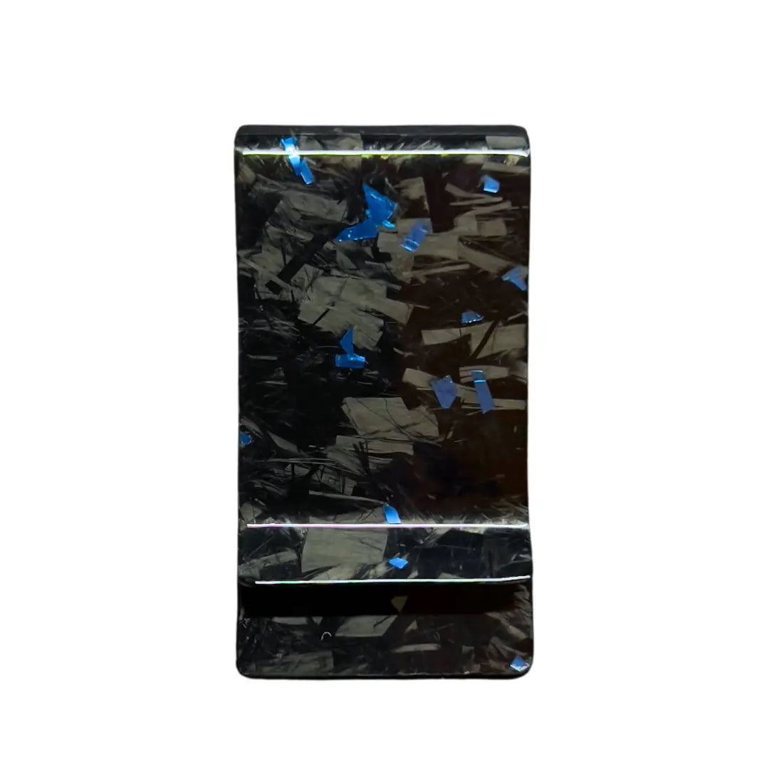 Carbon Fiber Money Clip  CarbonCase Forged Carbon Fiber Blue